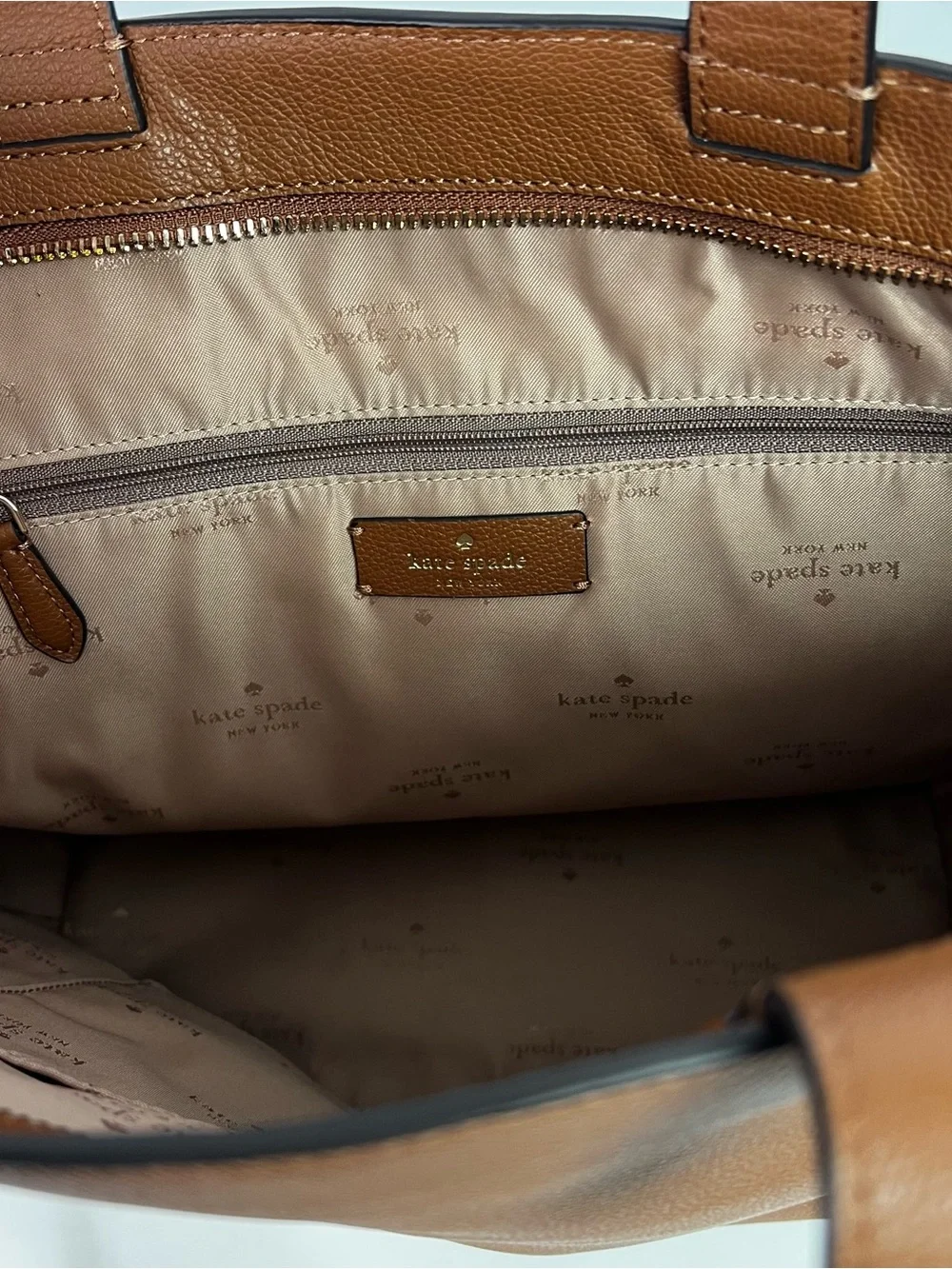 Kate spade New York Rosie Satchel Handbag Pebbled Leather Warm Gingerbread